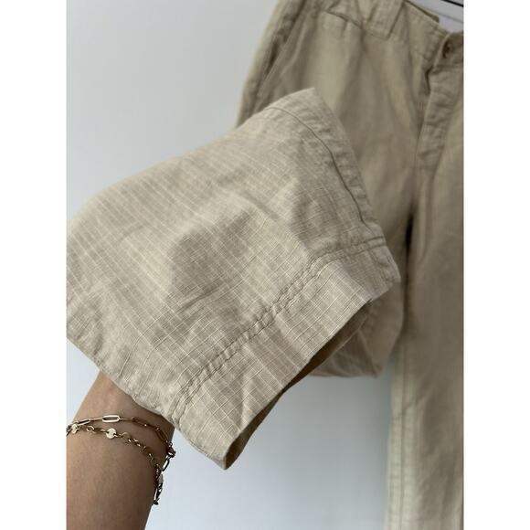 Tommy Bahama Relax Ripstop Khaki Drawstring Pants Cotton Linen Blend Mens 34 - Picture 3 of 12